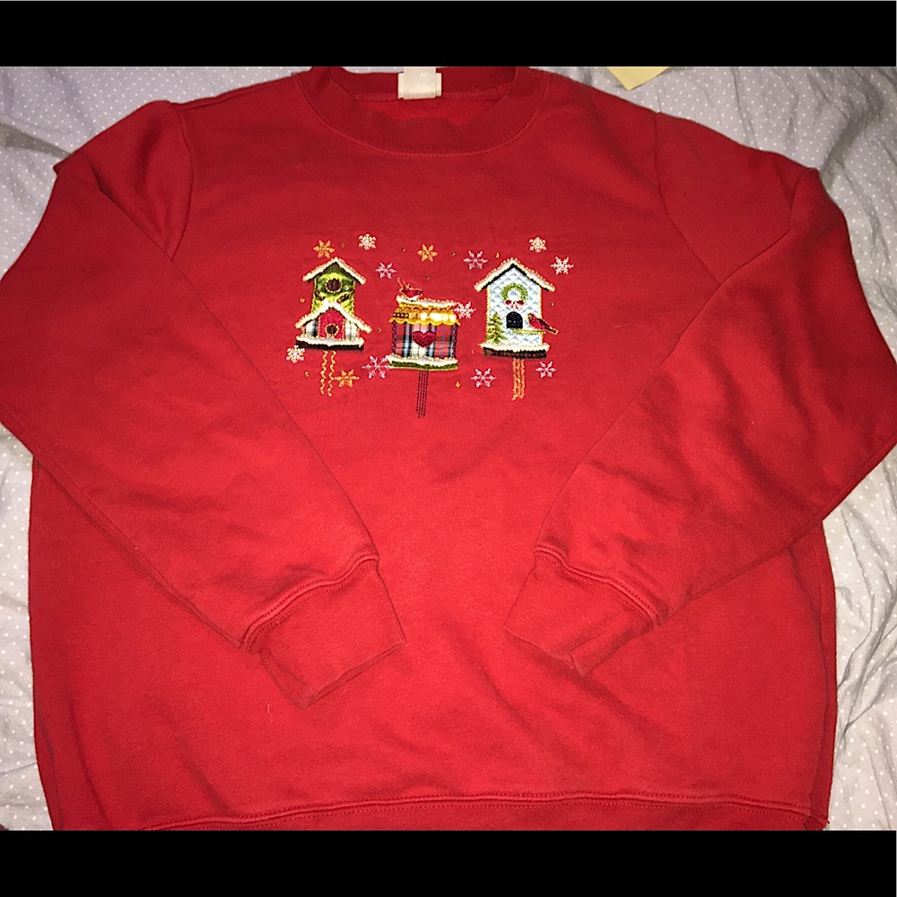 3/$22 vintage grandma cardinal red sweater